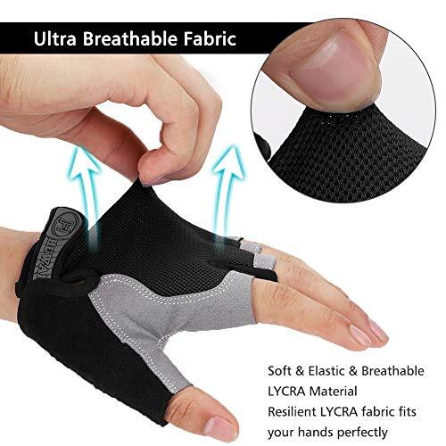 Cycling Gloves for Men Women, Bike Gloves Half Finger Road Bike Medium black - Bild 5 von 7
