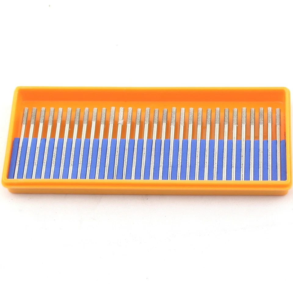 30Pcs Diamond Grinding Needle Set Cylindrical Carving Burr Bits Shank 2.35mm - Image 3 of 4