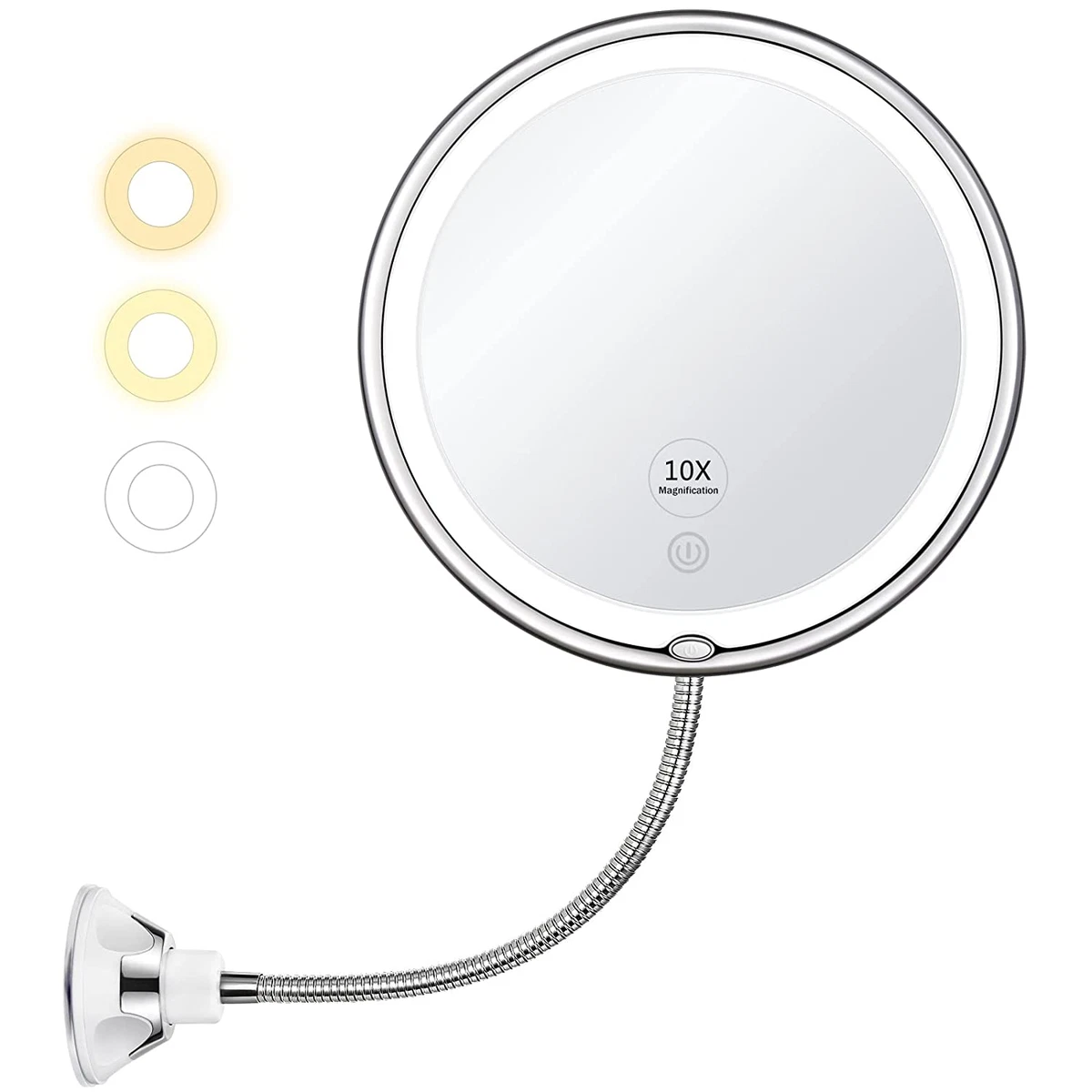 KEDSUM Lighted Makeup Mirror 10X Magnifying Makeup Mirror with Suction Cups U