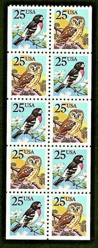 US 1988 SC BK160 OWL & GROESBECK STAMPS 20/25¢ USPS SEALED MNH/OG - Picture 2 of 3