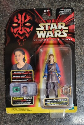 1998 New Star Wars Episode 1 Padme Naberrie W Commtech Chip Figure Rare Canada 