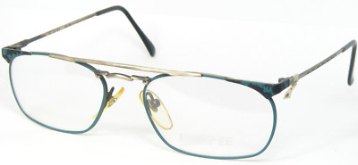 Vintage Essilor EE 742 824 TEAL BLACK UNIQUE RARE EYEGLASSES GLASSES 54-18-140mm
