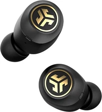 JLab JBuds Air Icon True Wireless Earbuds with Mic + Charging Case - Black Gold