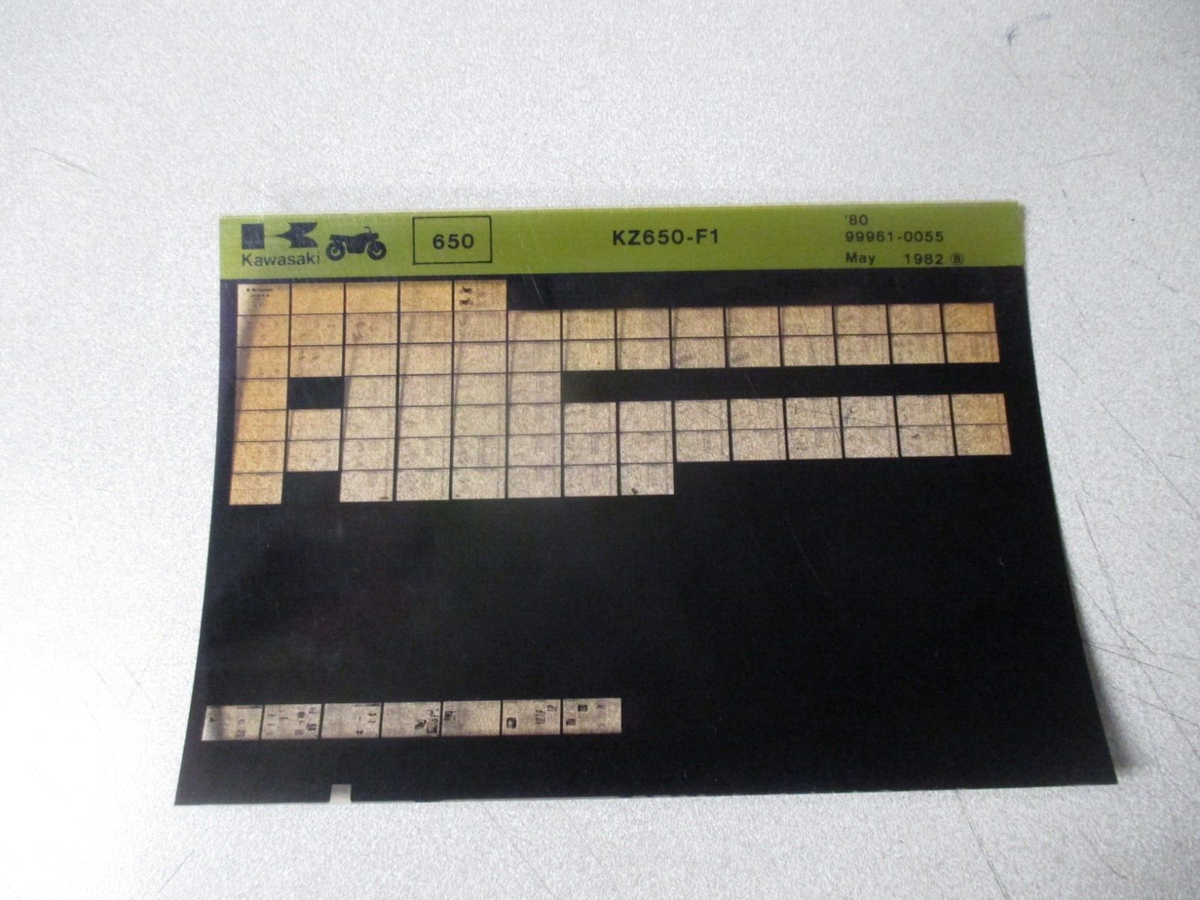 Kawasaki Parts Manual & Service Information Microfiche KZ650-F1