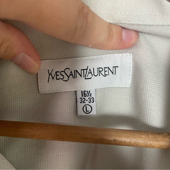 Camicia elegante ufficio Yves Saint Laurent uomo taglia:grande grigio chiaro con bottoni