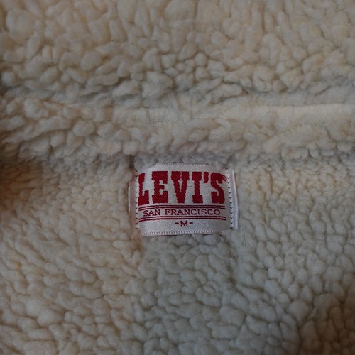 Vintage Levi’s 60511-0216 Sherpa Lined Denim Trucker Vest Sz M ~ Pristine 1980s - Picture 6 of 9