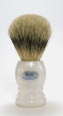 Hans Baier Mother 0 25/32in Badger Shaving Brush Silvertip Made IN Germany