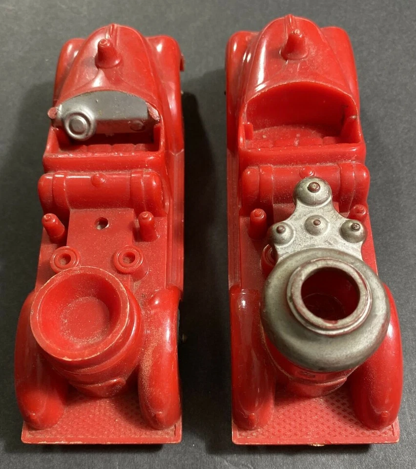 Vintage 1950s Hubley Kiddie Toy Fire Truck Engine 6" Plastic Lot of 2 - Image 2 of 4