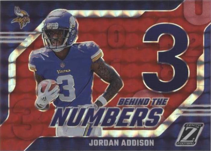 Addison Number 2023 Panini Zenith - Behind the Numbers Jordan Addison #14 Red (RC) for ...