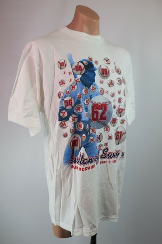 NEW RARE Starter Mark McGwire Sultan of Swing NWT White 1998 VTG 90s L T-Shirt - Picture 7 of 12