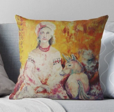 Decorative Woman pillow cover. 12x12" Farmhouse cushion cover. Decorpillow case - Image 1 of 4