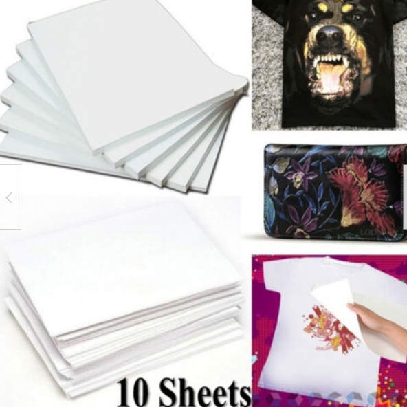 50PCS Heat Transfer Paper TShirt Inkjet Iron on Sheet Light Fabric DIY