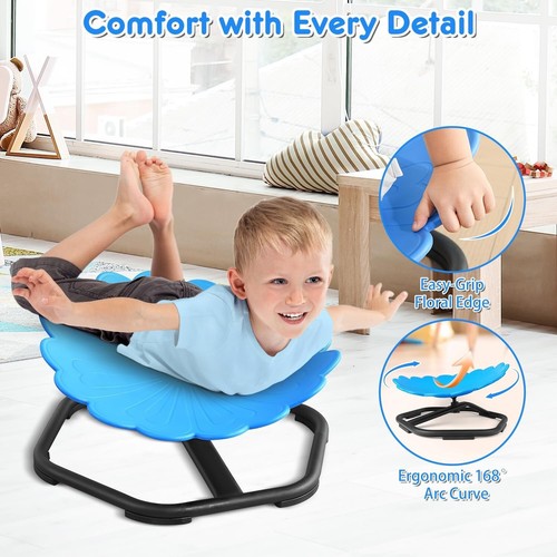 Durable Kids Wobble Chair - 360° Spin & Sensory Play for Toddlers, Blue Flower - Picture 7 of 9