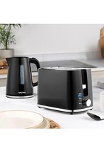 Salter Kettle and 2 Slice Toaster Sleek Black, good as brand new