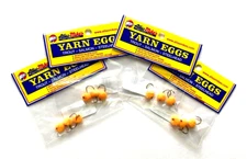 4 PACKS Atlas-Mike's Yarn Eggs Size 4 Yellow Orange 3 Count Trout Salmon Bait