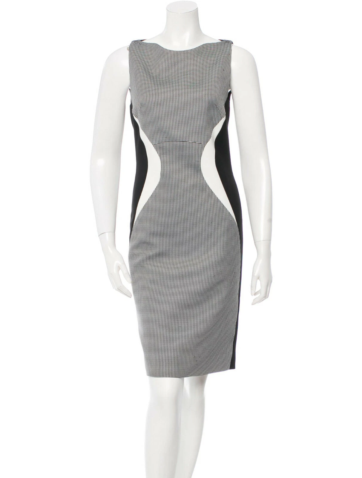 NWOT Antonio Berardi Black Check Sheath Dress   I 42  AU 6 8