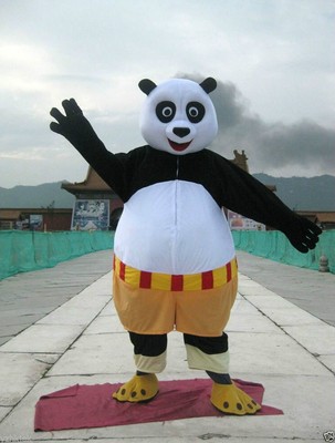 Kung Fu Panda Mascot Costume Fancy Adult Dress Halloween free shipping