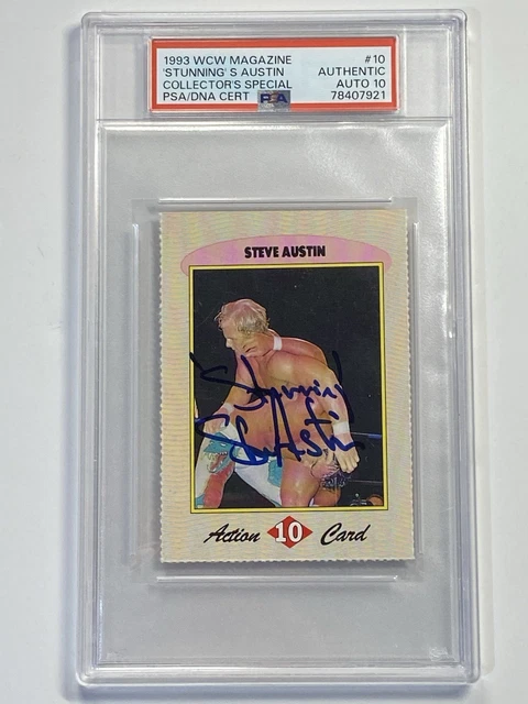 1993 WCW Magazine Stunning Steve Austin Signed Stone Cold RC - PSA w/ 10 Auto