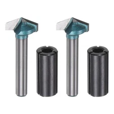 2set V-Groove Router Bit 0.6" Dia 6mm Shank 135 Degree with Conversion, Cyan
