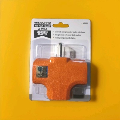 Plastic electrical adapter, Vanguard 3-Way Grounded Adapter