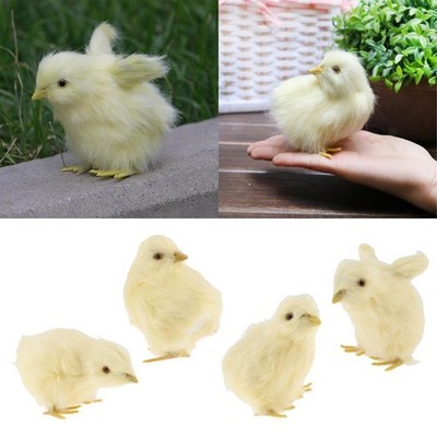 4 Stück Frühling Ostern Küken Deko realistisch Baby Küken pelzig