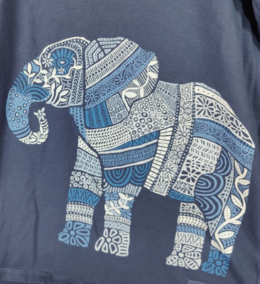 Life is Good Crusher Tee Wild Elephant Long Sleeve V Neck Top Women Size XXL