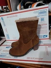 BARE TRAPS Zeldie Zip Boot Camel/Brown Suede Lug Sole Women's Size 7.5 M