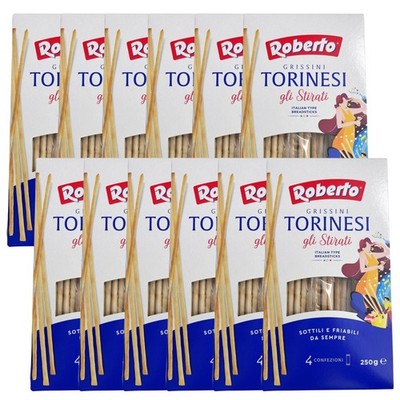 Roberto Grissini Torinesi 12x250g Beutel ultra-dünne Brotstangen Snack Beilage