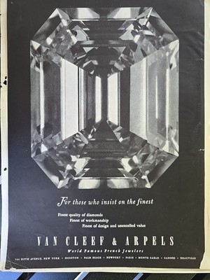 1951 Van Cleef & Arpels Finest quality diamond Vintage Jewelry ad