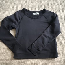 Everlane Black Crew Neck Pullover Sweatshirt XS Women Knit Cotton Blend