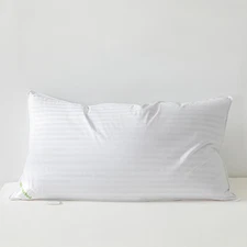 Goose down Feather Pillows Stripe White Bed Pillow for Sleeping,100% Cotton Fabr