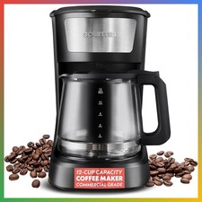 12 Cup Coffee Maker Glass Carafe Black Brew Fast Simple Pause Serve Keep Warm