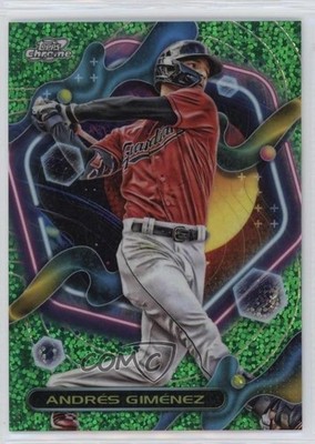 2023 Topps Cosmic Chrome Green Space Dust Refractor 67/75 Andres Gimenez 4pn