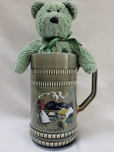 Vintage Wade Irish Porcelain 6” Coffee Mug Tankard & Shamrock Care Bear, TY 2000 - Picture 14 of 24