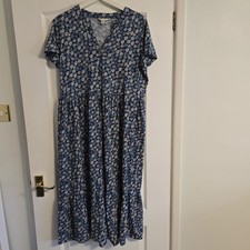 Women's Organic Cotton Seasalt Cornwall Daily Pattern Summer Midi Dress Size 16