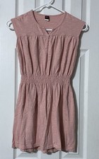 Tea Dress Girls 8 Orange Sleeveless Elastic Waist 