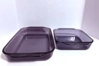 Vintage SET Pyrex Amethyst Purple Glass Baking Dishes Square 222 Rectangular 233