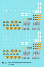 K4 HO Scale Decals Long Island Railroad Passenger Car White