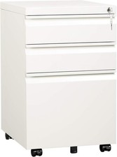3 Drawer Mobile File Cabinet Fully Assembled Except Casters Under Desk Metal