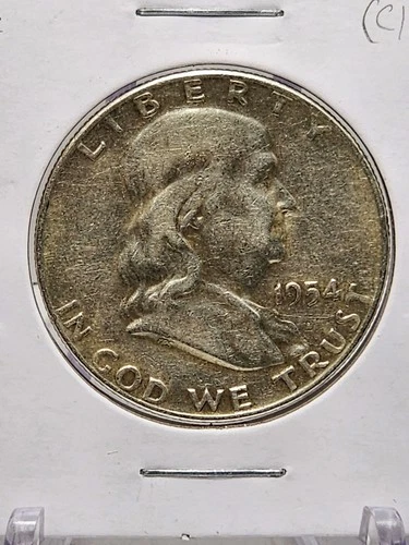 1954-D Franklin Half Dollar Raw very fine (Details)