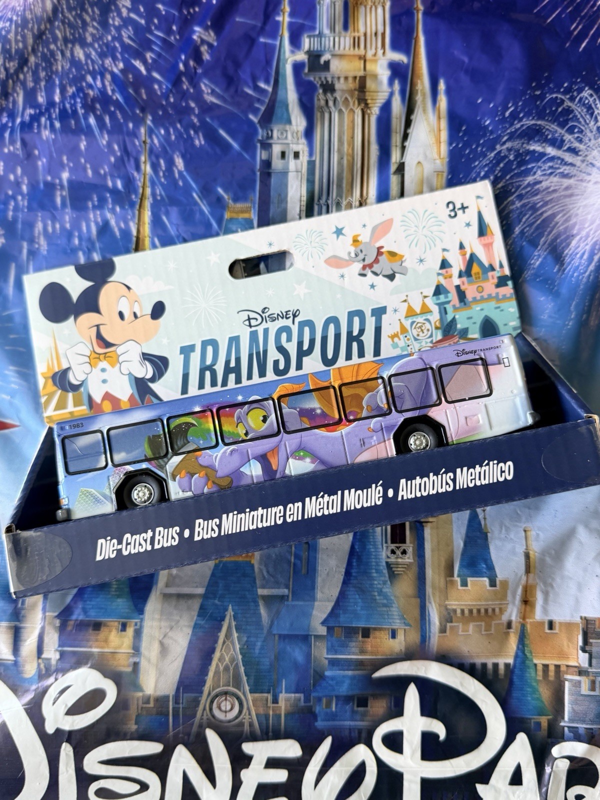 2026 Disney Parks Figment Die Cast Bus Miniature Metallic Transport