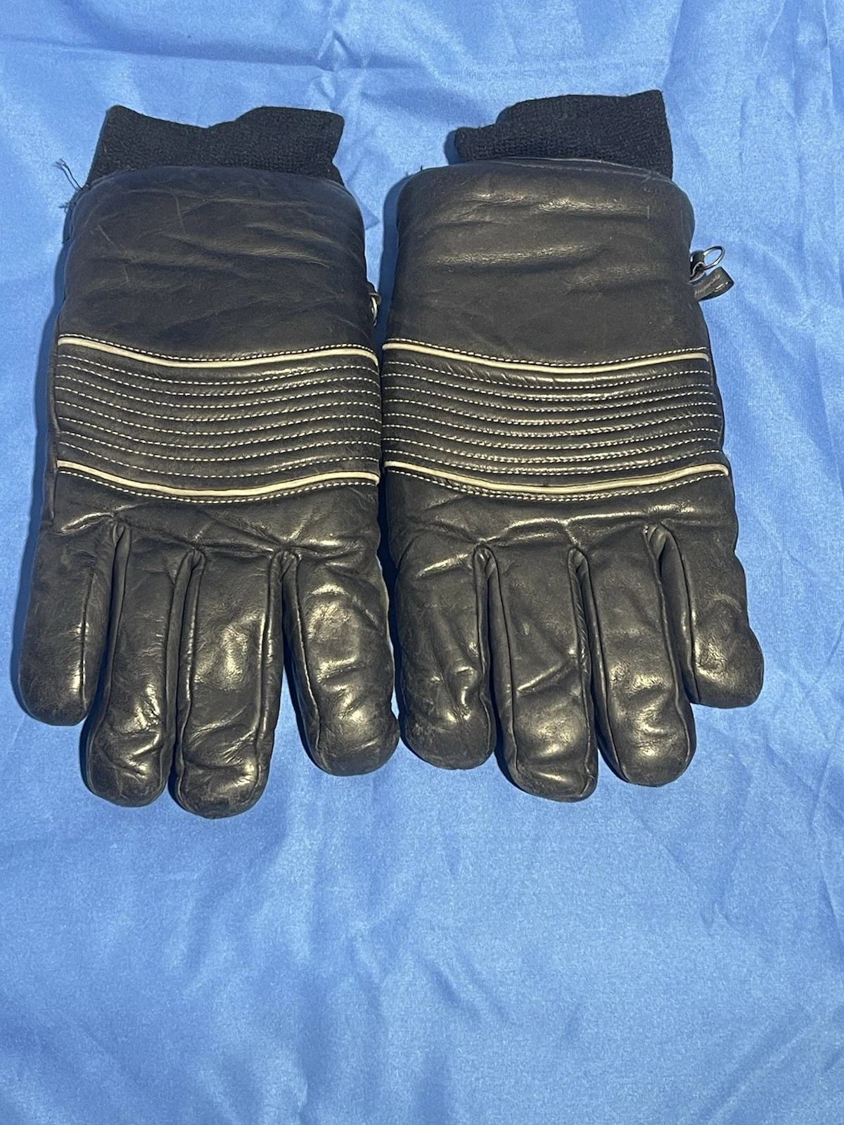 Vintage Gordini Genuine Leather Thinsulate Insulated Gloves Black S Skiing snow