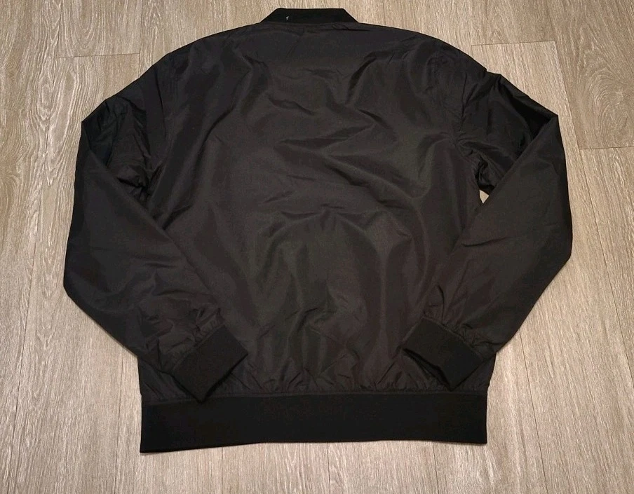 Distortion Bomber Jacket Men's Size Large Lightweight Pockets Black Full Zip image 16