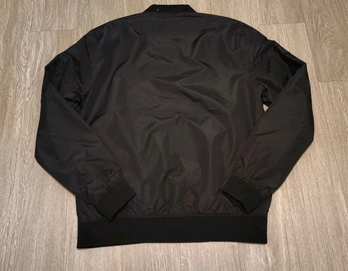 Distortion Bomber Jacket Men's Size Large Lightweight Pockets Black Full Zip image 16