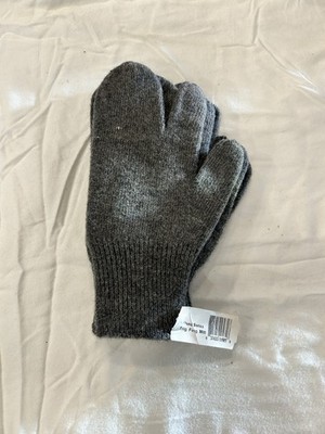 4 Swiss Wool Knit Trigger Finger Gloves/Mittens Gray