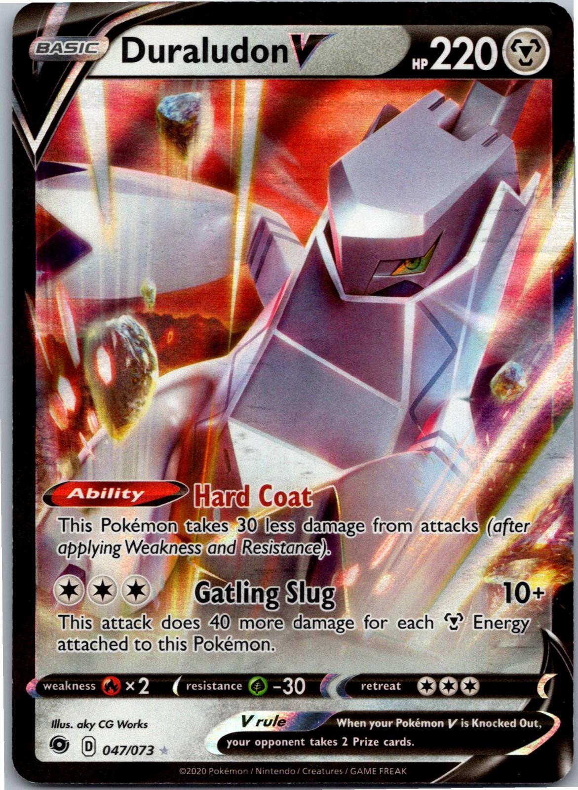 Duraludon V 047/073 Holo V Rare Champion's Path Pokemon Near Mint
