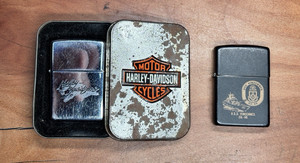 VTG Zippo Lighters Harley Davidson and USS Vincennes CG-49