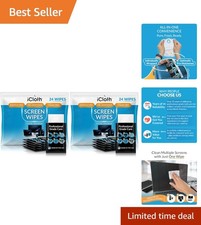 24 Pack of Individually Sealed Streak-Free Screen Wipes - Perfect for On-the-Go