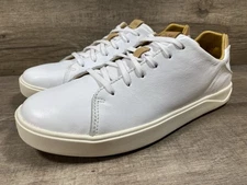 Olukai Mens Lae' Ahi Li 'ili Sneakers Shoes White Leather Lace Up Mens Size 9.5