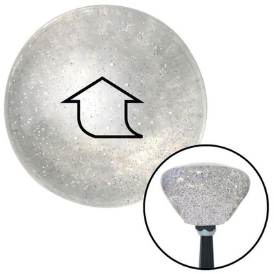 Black Fat Arrow Up Clear Retro Metal Flake Shift Knob w/ M16x1.5 Insert Shifter